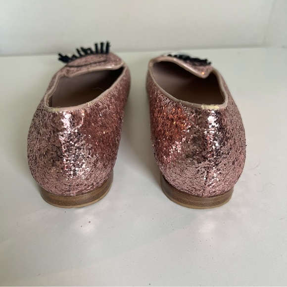 Chiara Ferragni Flirting Winking Eye Pink Glitter Ballet Flats Size 7 - Picture 5 of 11